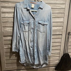H&M denim button down dress
